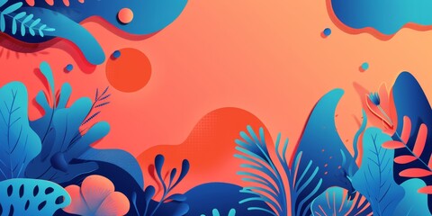 A colorful background with a blue and orange swirl