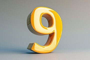 Number 9 in 3d style  - obrazy, fototapety, plakaty