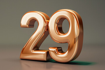 Number 29 in 3d style  - obrazy, fototapety, plakaty