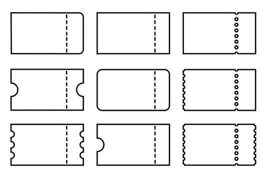 vector set of discount or gift voucher ticket coupon templates. collection of icons in linear style