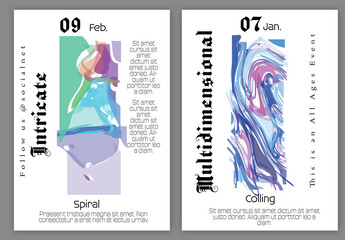 Flyer A4 with Abstract Shuttered Glass Shape Simple on White Background