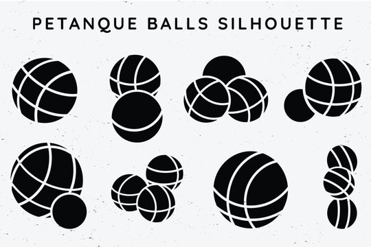 Petanque Balls Silhouette Vector Set