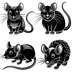 Four different kinds of beautiful mice design high quality 