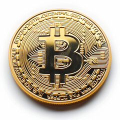 Bitcoin on a white background generated with AI