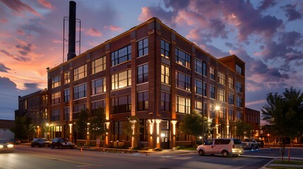 An adaptive reuse blueprint for a historic industrial building transformed into a stylish loft...