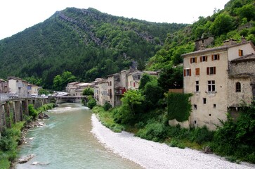 Ancient village of Pontaix in Drome in the South East of France, in Europe