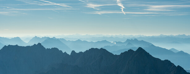 silhouette of mountain landscape panorama