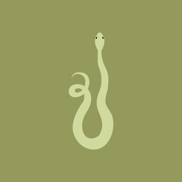 Mystical snake vector illustration. Silhouette logo of serpent. Boho witchcraft concept