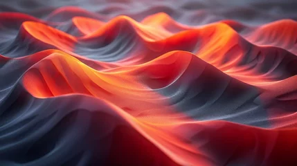 Fotobehang An abstract wave of red and black on a black background. © DZMITRY