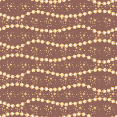 Seamless glamour print pattern with beads jewelry art decor wallpaper for textile, package, paper