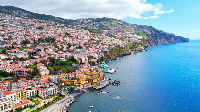 Funchal cityscape town on Atlantic coast, municipal seat and the capital of Portugal autonomous region of Madeira island