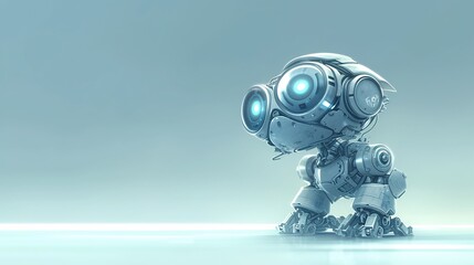 digital little robot with copy space