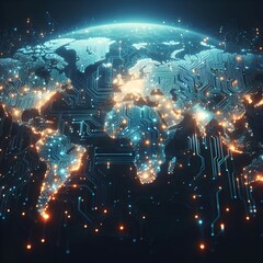 Fototapeta na wymiar Exchange data around the world 