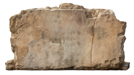 Old stone sign plate isolated on transparent background.

