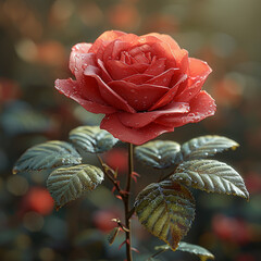 a professional and premium quality red rose photo made with generative AI