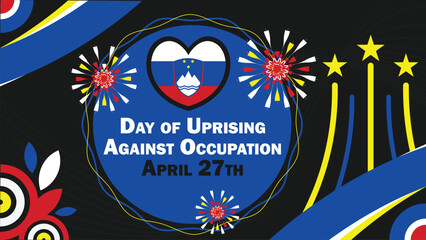 Day of Uprising Against Occupation vector banner design. Happy Day of Uprising Against Occupation modern minimal graphic poster illustration.