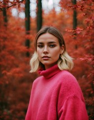 girl in autumn forest