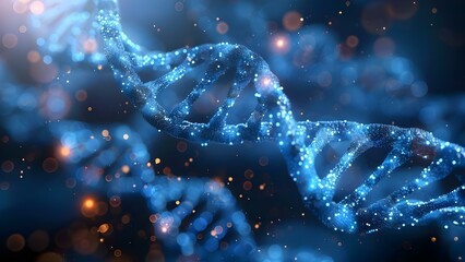 Study of human genetic code through DNA double helix for medical advancements. Concept Genetic Research, DNA Double Helix, Medical Advancements, Human Genome, Study of Genetics