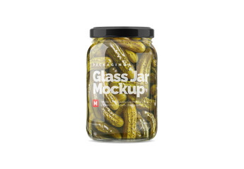 Glass Jar With Pickles Mockup - obrazy, fototapety, plakaty
