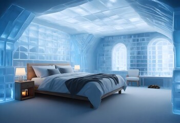 3D model a detailed 8k vision of an ice hotel with (2)