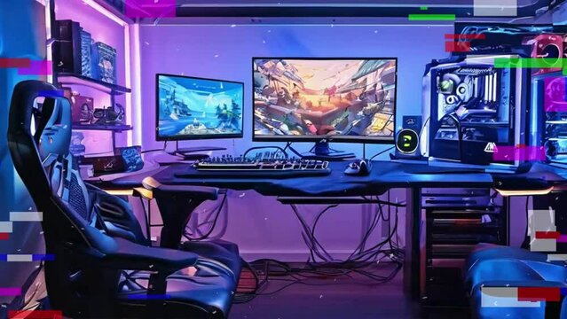 Animated virtual backgrounds, stream overlay loop, cozy lo-fi living room at sunset, Vtuber asset twitch zoom OBS screen, chill hip hop, hand-drawn, Japanese 2D anime style animation 4K video