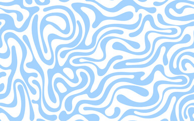 Abstract background seamless pattern with blue waves on transparent background. Vector illustration 