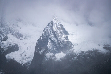 Mountain peak covered in snow