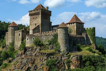 Fototapeta na wymiar European Medieval Castle, Generative AI