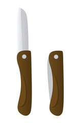 Brown fruit knife. vector illustration