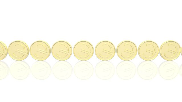 endlose Reihe rollender goldener symbolischer Euros