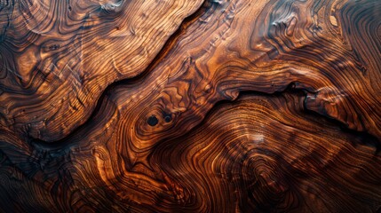 A mesmerizing close-up image showcasing the intricate patterns and rich, warm colors of natural wood grain, highlighting the beauty of the organic material
