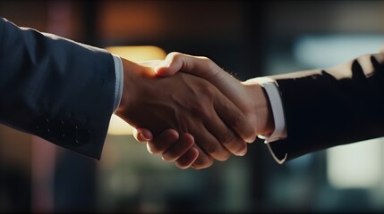  Witness the seal of a successful deal as two corporate individuals engage in a handshake, captured in breathtaking HD clarity to symbolize the beginning of a fruitful partnership