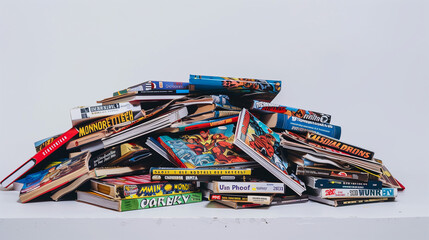 stack of comic books
