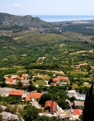 Fototapeta na wymiar View from Klis fortress in Croatia.