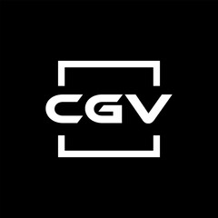 Initial letter CGV logo design. CGV logo design inside square.