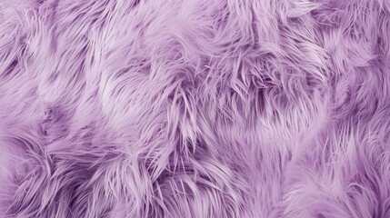 Fototapeta premium A top view of the lavender fur texture of a smooth, luxurious surface with shiny reflections as the light falls on it. Texture of lilac fur threads with a soft surface.