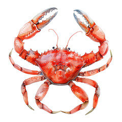 A red crab with its claws extended