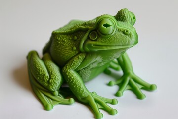 Cute green frog made with the 3D printer