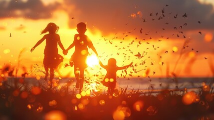 Obraz premium Happy children day: celebrating joy and innocence of childhood, honoring rights and well-being of children worldwide, promoting love, care, nurturing environments for their growth and development.