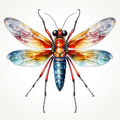 Watercolor Mosquito, clipart Illustration, Generative Ai