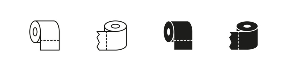 Toilet paper roll vector icons. Restroom wipes icon set. - obrazy, fototapety, plakaty