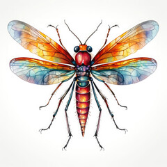 Watercolor Mosquito, clipart Illustration, Generative Ai