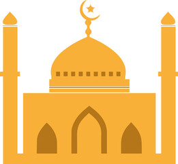 illustration of a mosque, high quality muslim mosque with tranparent background , ramadan kareem	