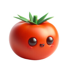 Smiling Cartoon Tomato Character 3d render
