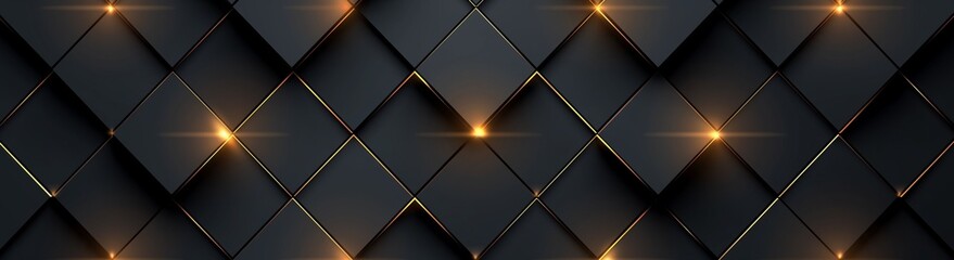 Black background with dark golden lines in diamond shape stacked, luxury wallpaper