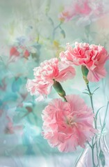 Pink Flowers Filling Vase on Table