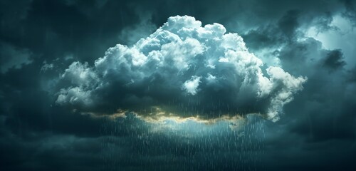 Beautiful rain cloud in upcoming storm weather. - obrazy, fototapety, plakaty