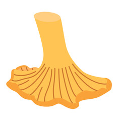 Chanterelle illustration. Edible chanterelle mushrooms. Yellow mushroom. Hand drawn trendy flat style. Doodle autumn forest harvest. Vector illustration