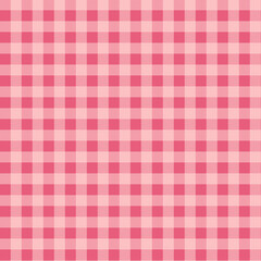 Gingham pattern seamless Plaid repeat in pink Design for print, tartan, gift wrap, textiles, checkered background for tablecloth