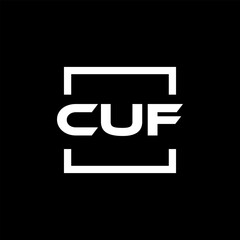 Initial letter CUF logo design. CUF logo design inside square.